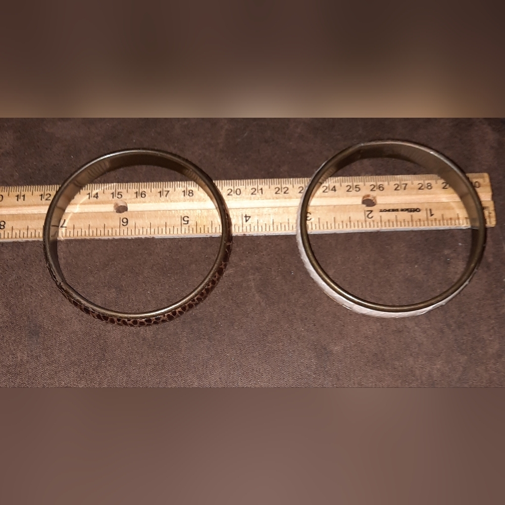 Pair Snakeskin Stackable Vintage Bangle Bracelets… - image 7